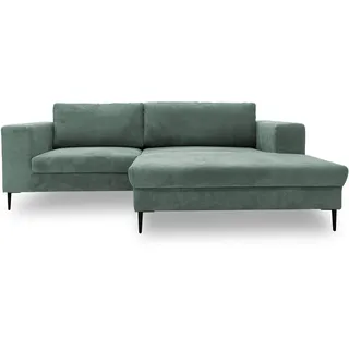 DOMO Collection Modica Ecksofa, moderne L-Form, kleine Ecke, Eckcouch, Sofa Eckgarnitur, Cord, türkis, 244x173x83
