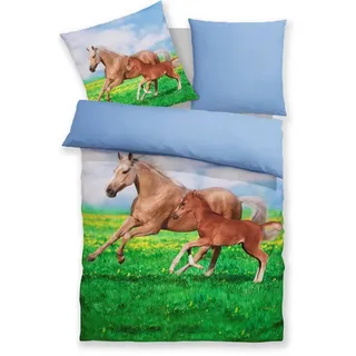 otto home my home Bettwäsche »Lyki« 2 Stk. tlg. ab Größe 135x200 cm, 100% Polyester, Katze, Pferd, Löwe, Pinguin