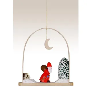 Baumbehang Weihnachtsmann mit Baum im Bogen bunt Höhe=13cm NEU Christbaum