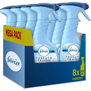 Febreze Spray Lufterfrischer für Schrank, 8 Packungen x 500 ml, klassische Frische, Maxi-Format, beseitigt starke und anhaltende Gerüche, geeignet für Stoffe, leichte Zerstäubung