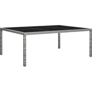 The Living Store Garten-Esstisch Grau 200x150x74 cm Poly Rattan - Grau