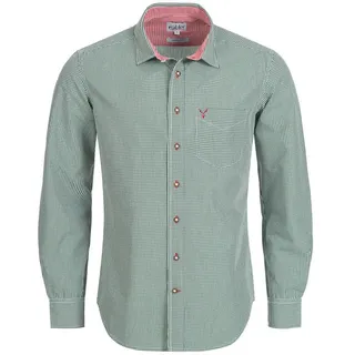 Trachtenhemd NÜBLER "Trachtenhemd Langarm Ralf", Herren, Gr. L, EURO, grün, Obermaterial: 70% Baumwolle CO. 30% Polyester PES., Hemden Trachtenhemd