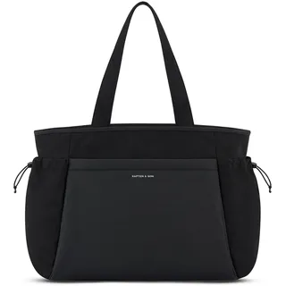 Kapten & Son Hellvi Shopper All Black 25 L | Sporttasche Damen Schwarz | Weekender & Reisetasche mit 16 Zoll Laptopfach, Schuhfach, Flaschenfach & Kofferbefestigung | Gym, Reise, Alltag & Büro