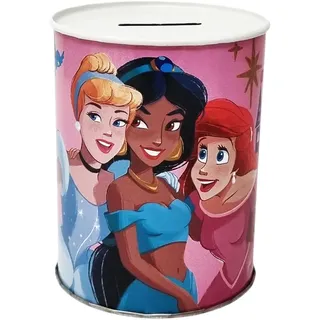 Dose Spardose Disney Prinzessinnen Aschenputtel Ariel Jasmine aus Metall Blech nicht aufklappbar 11 x 9 cm