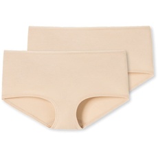 Schiesser Damen 2 Pack Panty Shorts Bio Baumwolle - 95/5 Organic Unterwäsche, Haut_174386, 40 EU