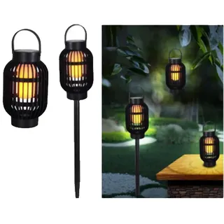 Kynast Garden 2 in 1 LED Solar Windlicht Tischlampe 13 x 72cm - Schwarz