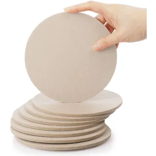 SOSMAR 8 Stück Filzuntersetzer Filzunterlage für Töpfe, Gläser, Teller und Vasen - Rund Ø 15cm x 5mm Untersetzer Filz Tischschoner Tischuntersetzer (Beige)