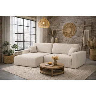 kaiser möbel Ecksofa mit Schlaffunktion, und Bettkasten, Ariel XL, Cordstoff, Stoff Poso, Beige, Links - Beige
