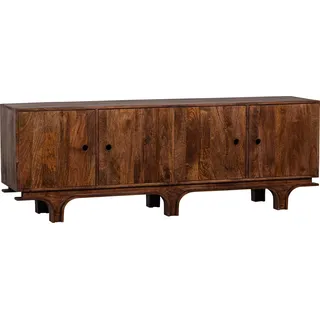 Woood Sideboard Staes aus Mangoholz, Retro Chic Design, braun walnuss, 200 cm