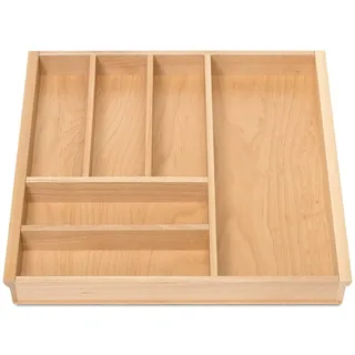 Orga-Box III BUCHE Besteckeinsatz 473 x 497 mm mit 6 Fächer | für 60er Schublade z.B. Nobilia ab August 2012 Holz-Küchenorganizer