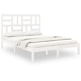 vidaXL Massivholzbett Weiß 120x200 cm - Weiß