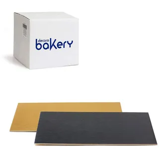 Decora, 5933116 Packung mit 50 Tortentellern, 30 x 20 x 3 cm, Farbe Gold und Schwarz, aus Karton, mit wasserdichter Folie beschichtet, ideal zum Präsentieren und Servieren von Süßigkeiten