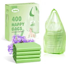 Baby Einweg-Windelsäcke Kompostierbar biologisch abbaubar Windelbeutel mit Easy-Tie Griffe Geeignet für die Biotonne(400 Stuck)