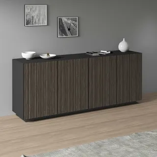 Home Affaire Vega Sideboard 200 x 86 x 43 cm Schwarz / Grau