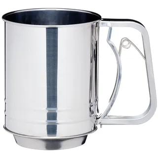 KitchenCraft Mehlsieb / Schüttler aus Edelstahl mit Triggerfunktion