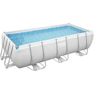 Power Steel Frame Pool Set 404 x 201 x 100 cm lichtgrau inkl. Sandfilteranlage