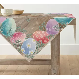 Artoid Mode Planken DREI Ostereier Ostern Tischdecke, Tischwäsche Frühling Küche Tisch Dekoration Drinnen Urlaub Party Dekor 85x85 cm