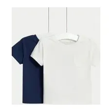 M&S Collection Lot de 2t-shirts 100% coton (du 0 au 3ans) - Navy Mix, Navy Mix - 0-3 M