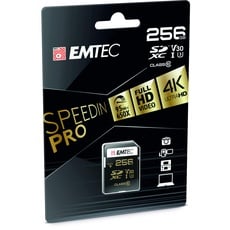 Emtec SpeedIN SD-Speicherkarte 256GB, UHS-I U3 - Class 10, Schreibgeschwindigkeit bis zu 85 MB/s und Lesegeschwindigkeit bis zu 95 MB/s