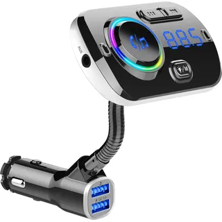 INF Kabelloser FM-Sender für das Auto, LED 7 Farben, QC3.0 - Schwarz