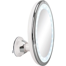 Bild von Kosmetikspiegel Flexy Max mit 10-facher Vergrößerung und LED Beleuchtung, Durchmesser 20 cm, Material: ABS/Glas