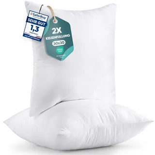 Utopia Bedding 2er Set Kissenfüllung 30 x 30 cm, Innenkissen Füllkissen Kopfkissen Sofakissen (Weiß)