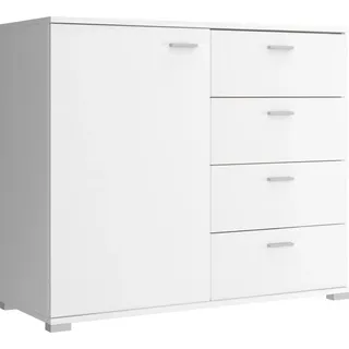 Moderne Kommode mit Schublade Sideboard Schrank Highboard, Wohnzimmer, Esszimmer, Flur & Diele - 100 x 85 x 40 cm, MIA (Weiß, 100 cm) - Weiß