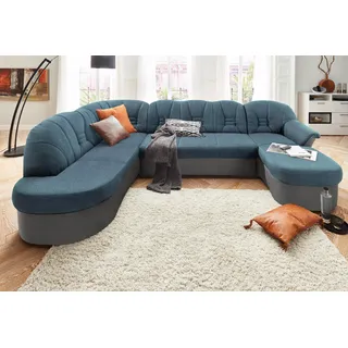 DOMO collection Wohnlandschaft Kunstleder U-Form 3-Sitzer Grau