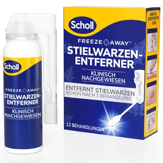Scholl Freeze Away Stielwarzen-Entferner-Set, entfernt Hautanhängsel in 1 Behandlung, Stielwarzenentfernung an Hals Brust Achsel Achselhöhle Rücken und Leisten klinisch nachgewiesen, 12 Behandlungen