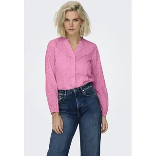 ONLY Spitzenbluse »ONLALFIE NICE EMB LS SHIRT WVN« ONLY Begonia Pink L (40)