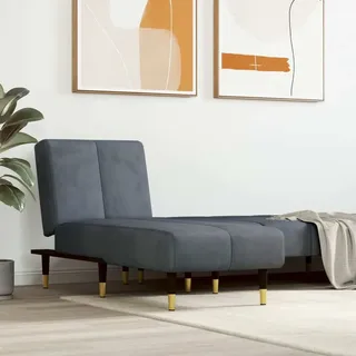 Möbel Chaiselongue Dunkelgrau Samt - Recamieren 352794 - Grau