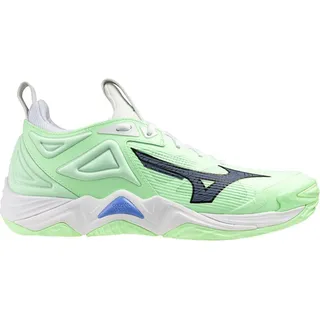 Mizuno Wave Momentum 3 - neo mint/black/frontier blue, Größe:9.5 - Grün, Blau, Weiß