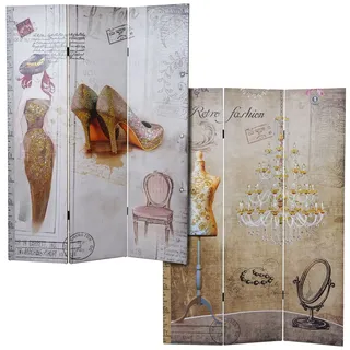 Foto-Paravent Vintage, Raumteiler Trennwand, Glitzer Retro Fashion MVG-zertifiziert ~ 180x120cm