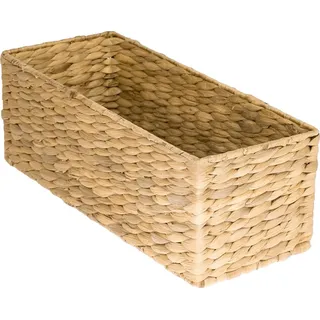 HMF Aufbewahrungskorb Badezimmer, Korb geflochten aus Wasserhyazinthe Seegras 38 x 15 x 14 cm