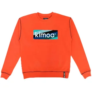 KIMOA Gestreiftes Logo, Koralle Sweatshirt, Korallenrot, S/M