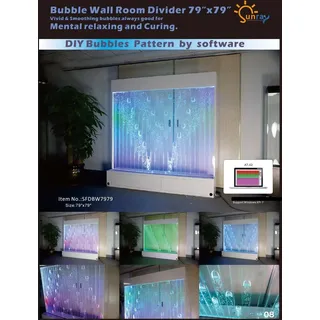 Ausgefallene Ideen Club Wohnzimmer Haus Wasserwand Water Wall Led Trennwand neu - Transparent