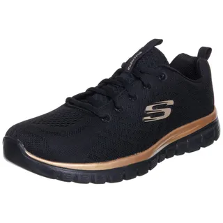 SKECHERS Damen Graceful Get Connected Sneaker,Schwarz Rose Gold, 40 EU