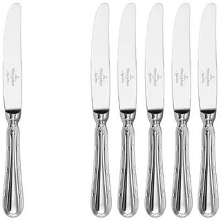 Villeroy & Boch "Tafelmesser Kreuzband Septfontaines 225 mm 6er Set silber", silber,