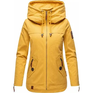 Navahoo Damen Jacke Frühling Herbst Übergangsjacke Print Parka Mantel Kapuze Wekoo Gelb Mit Print Gr: 34 -XS - Gelb