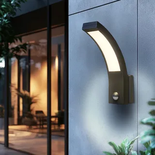 Miratic LED Außenlampe mit Bewegungsmelder PIR Sensor 3000K Warmweiß IP54 Wandleuchte außen wetterfest energiesparend moderne Aussenlampe Wand