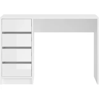 INOSIGN Schreibtisch "Pisa, Breite 110 cm, 4 Schubkästen, hochglanz Schubkastenfront", weiß (weiß nb, weiß hg, weiß nb, weiß nb), B:110cm H:75cm T:48cm, Tische, Schreibtisch, grifflose Optik, individuell einsetzbar, Schminktisch, Homeoffice
