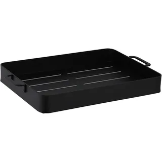 Homeware Profession. Tablett , Schwarz , Metall , Uni , rechteckig , 30x5x45.7 cm , Lfgb , Geschirr, Tischkultur & Serviergeschirr, Tabletts