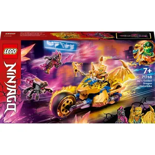 LEGO 71768 NINJAGO Jays Golddrachen-Motorrad, Set mit Jay-Minifigur und Drachen- und Schlangen-Figuren, Spielzeug für Kinder ab 7 Jahre - Bunt