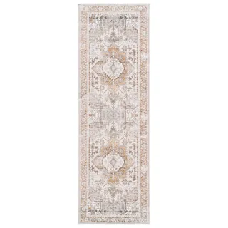 SAFAVIEH Traditionell Teppich für Ideal für stark frequentierte Bereiche - Arizona Collection, Kurzer Flor, Beige und Gold, 69 X 122 cm