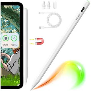 Stift für iPad mit Palm Rejection, Magnetisch Stylus Pen für iPad A16/10/9/8/7th Gen/Air 13''/11''/Pro 13''/12.9''/11''/Air 5/4/3rd Gen/Mini 6/5th Gen, Active Pencil für i Pad 2018-2025 (Weiß)