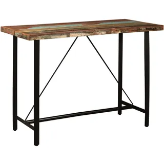 vidaXL 5-tlg. Bar-Set Recyceltes Massivholz und Echtleder - Braun