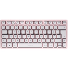CHERRY KW 7100 MINI BT, Kompakte Multi-Device-Tastatur mit 3 Bluetooth-Kanälen, UK-Layout (QWERTY), Flaches Design, inkl. Transporttasche, Cherry Blossom