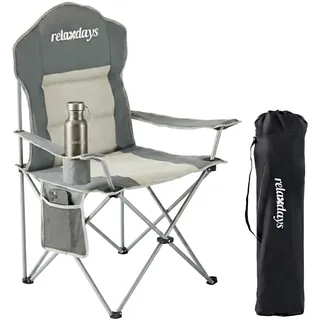 Relaxdays Campingstuhl faltbar grau