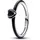 ME Ring Sterlingsilber mit schwarzem Kristall und schwarzer Emaille