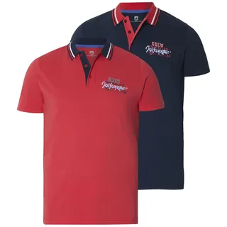 Poloshirt JAN VANDERSTORM "Doppelpack Poloshirt TEOFIL", Herren, Gr. 3XL, rot (rot dunkelblau), Obermaterial: 100% Baumwolle CO., Shirts Poloshirt